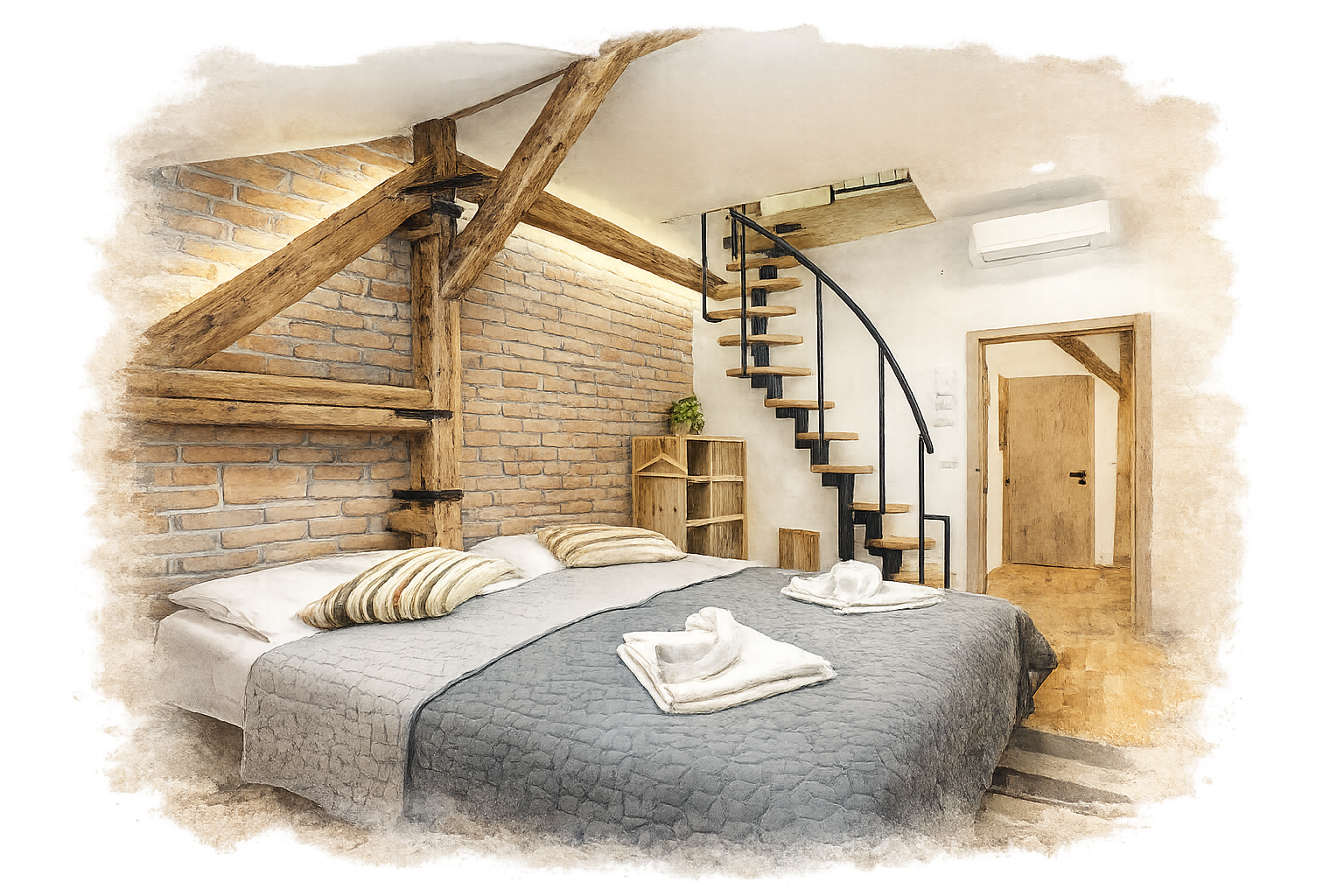 Apartment im Marienhof mit Wendeltreppe