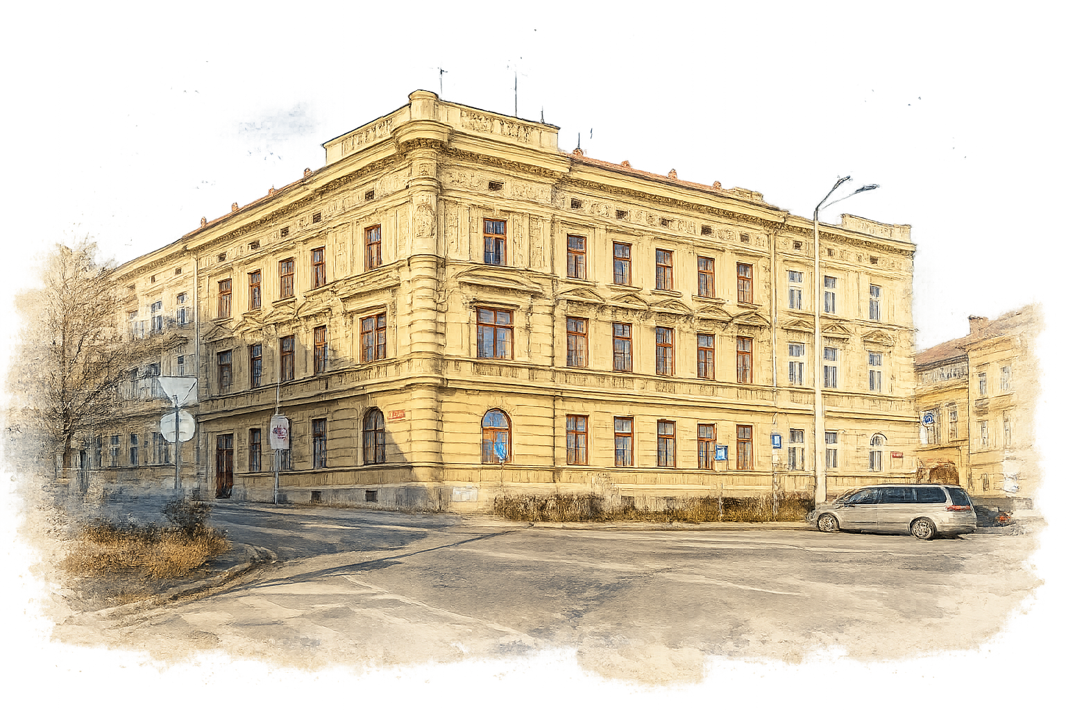 The historic Marienhof building in the centre of Znojmo