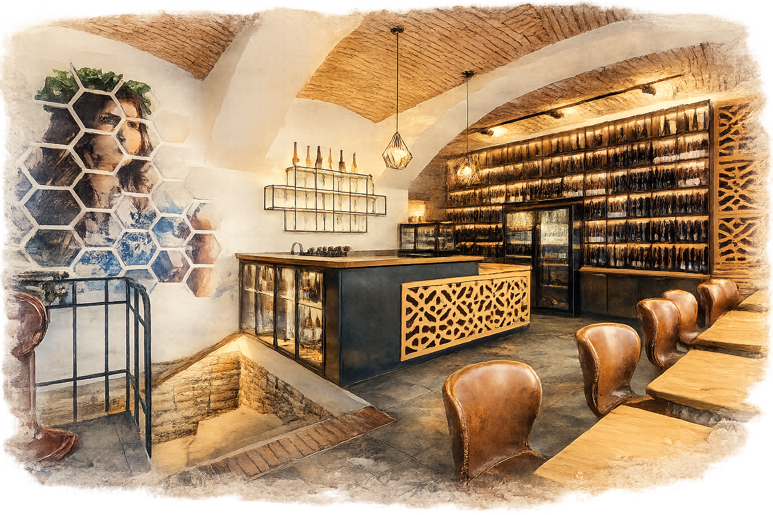 Traditional wine shop and wine cellar in Znojmo